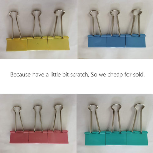Large Binder Clips Mix Color, 2" Jumbo Paper Clips (8 PCS, Mix) for Office Use, 50 mm