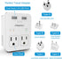 Travel Essentials European Plug Adapter - International Power Plug with 2 USB Ports & 2 US Outlets for Europe, UK