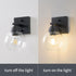 Ruibutrade 1-Light Bathroom Light Fixtures, Matte Black Vanity Light with Hand-Blown Globe Glass Shade, High Clarity