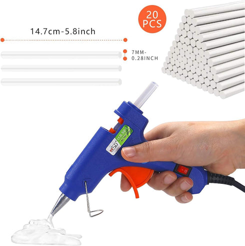 Set, 20 Glue Gun and Sticks Hot Melt Glue Gun Mini for Crafts with Pcs Glue Sticks, Small Hot Glue Guns with Hardshell