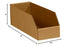 BOX USA Kraft Open Top Bin Boxes, 4" x 9" x 4 1/2" (Pack of 50)