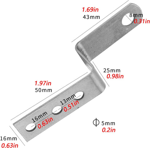 Joyangy 15Pcs (1inch) Z Shaped Corner Bracket Furniture Support Bracket with Mounting Screws for Wood Shelves