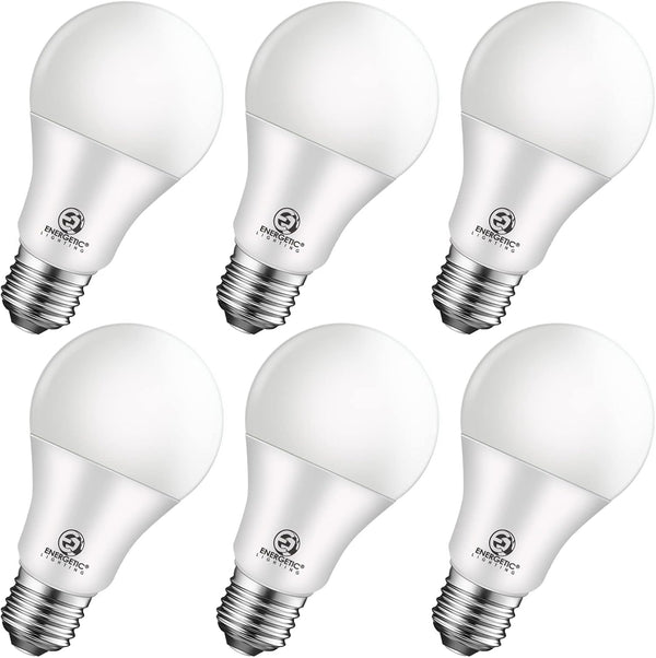 Energetic 6-Pack Dimmable LED Light Bulbs, 100 Watt Equivalent, 1500 Lumens, 3000K Warm White, E26