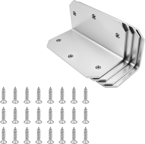 Lakeyulystore 4 Inch L Brackets Corner Braces ,for Wood Furniture, Corner Brackets for
