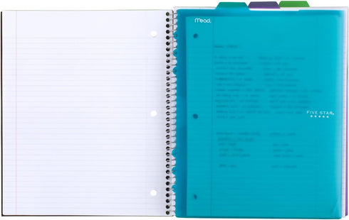 Five Star Pocket Dividers - Tabbed, Fits 3 Ring Binder, 3 Pack, Colors Will Vary (81212)