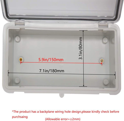 Zulkit Junction Box, ABS Plastic Dustproof Waterproof IP65 Electrical Box with Hinged Shell and Clear Cover