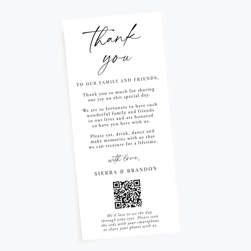 All Ewired Up Wedding Thank You Note with Photo QR Code Personalized