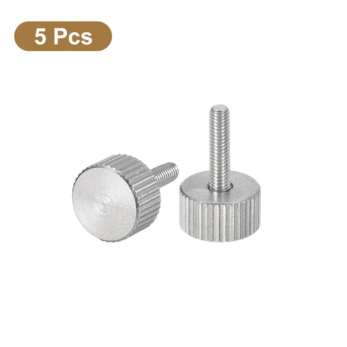 uxcell M3x12mm Knurled Thumb Screws, 5pcs 304 Stainless Steel Fully Threaded Fasteners Grip Knobs