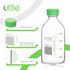 Utile 1000ml (33.8oz) Lab Media Bottle, 3.3 Borosilicate Glass Storage Bottle with Lid, PP Material