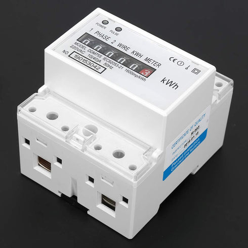 4P LED Single Phase Two Wire Energy Meter, Din Rail Voltmeter Ammeter Kwh Multimeter for Electricity Power