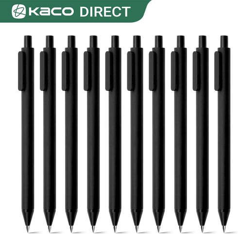 Kaco PURE Gel Pens, 10 Pieces Set, Black Ink 0.7mm Medium Point, Quick Drying Aesthetic Note Taking Supplies