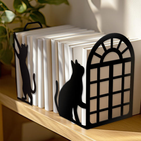 5.5"x4.3"x8.3" 1 Peacoblue Metal Bookends for Shelves, Modern Decorative Heavy Duty Study Book Support Stoppers