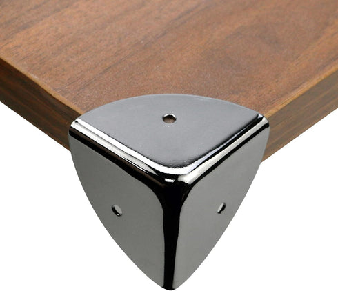 39mm/1.53" 8PCS T Tulead Iron Corner Protectors Black Decorative Box Edge Cover Box Cabinet Edge Safety Guards