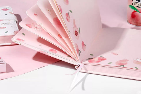 Cute Kawaii Journal Notebook, Peach Journal, Premium Quality Paper, 5 x 6.7 inch, 112 Sheets (224 Pages) of 120 GSM