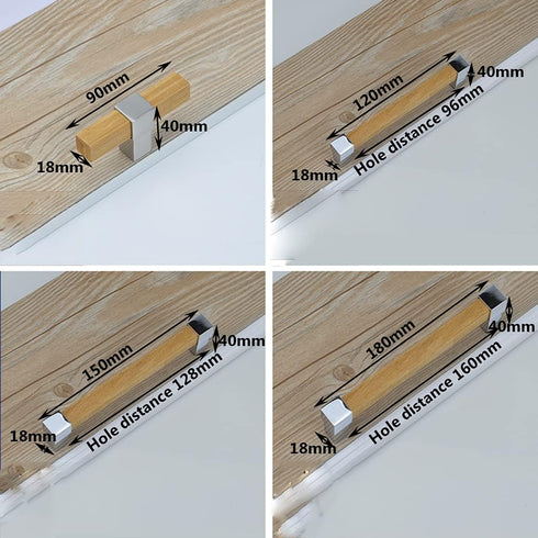 IBOWZ 2 Kitchen Cupboard Handle Pieces Drawer Handle Solid Wood Handles Base Made of Gold Solid Zinc Alloy Cupboard