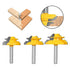 Ozmatip 45 3-Piece Set, 31/64", 37/64",3/4"Cutting 1/4 Inch Degree Lock Miter Router Bit for Height, Shank.Woodworking