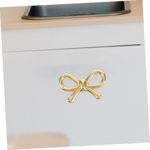 POPETPOP Brass Bow Drawer Pulls Vintage Bowknot Cabinet Handle for Dressers Wardrobes Shoe Cabinets Bedside Tables