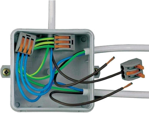 50 Pcs Lever Connectors Nuts, 4 Conductor Combination Compact Wire Connectors, Fast Connection Terminal 28-12 AWG