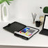 Piasoenc Clipboard with Storage, 8.5 x 11 Organization Box with Pen Holder, Black Folio & Side-Opening