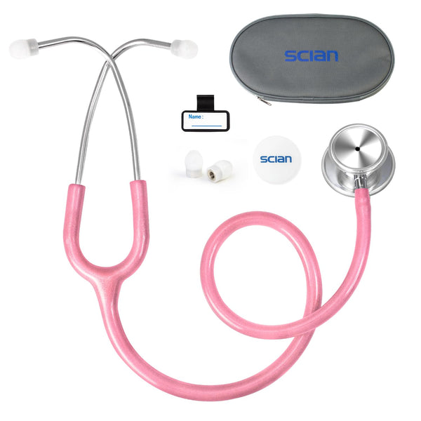 SCIAN Dual Head Stethoscope for Nurses, Kids, Adults, Classic Stainless Steel Stethoscope