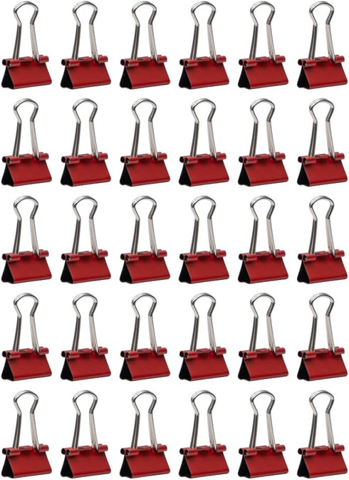 JAM PAPER Colorful Extra Small Binder Clips, 3/5 Inch (15 mm), Red, 30/Pack