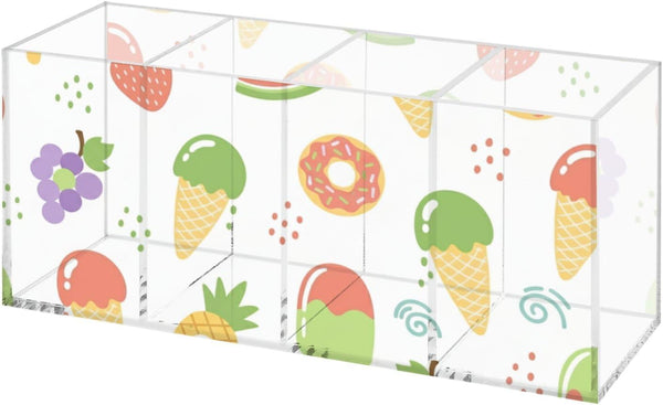 Generic Summer Watermelon Strawberry Ice Cream Pen Organizer Acrylic White Board Marker Holder