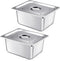 Mifoci 2 Pack Stainless Steel Steam Hotel Pan with Lid, Reusable Anti Rust Steam Table Pan for Home and Restaurant