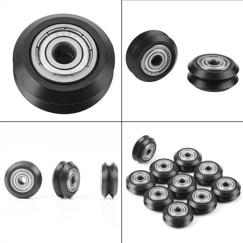10 Pcs 3 Dimensional Printer Models Pulley, POM Plastic Pulley Models, V Groove Ball Bearings, Passive Round Wheels