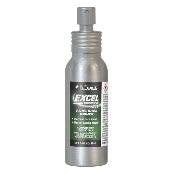 Vibra-TITE - 61102 611 General purpose Excel Adhesive Primer N for Anaerobics, 2 oz Bottle, Clear/Green