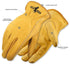 Galeton Rough Rider Premium Leather Driver Gloves, Medium, Gold, Elastic Back (25001PR-M)