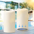 Eldnacele 6" Solar Outdoor Flameless Candles Dusk to Dawn Waterproof Rechargeable White