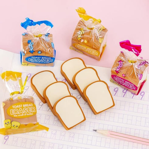 Toast Bread Eraser, Cartoon Cute Pencil Eraser for Sketching Tools and Drafting Supplies