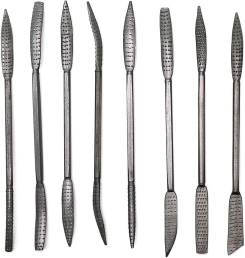 Wood Files and Rasps 8 PCS 5.5 X 200mm Double Ended Riffler Wood Rasp File Set Riffler File Set Woodworking Carving Rasping Coarse Rasps and Files Handware Tools Wood File for Woodworking by Kingzhuo
