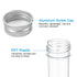 PATIKIL 30ml Plastic Test Tubes with Screw Caps, 12Pcs for Scientific Party Decoration, Silver Tone