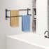 KAHCNVN Baradjustable16-28IN Double Towel Matte Black Towel Racks for Bathroom, Stainless Steel Towel Holder,Suitable