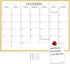 Dry Erase Monthly Calendar Whiteboard, 10.5"x 14.5" Gold Aluminum Frame, Magnetic White Board for Wall
