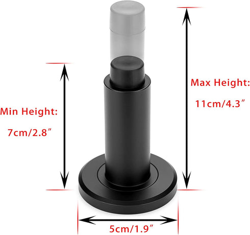 Sumnacon Sturdy Adjustable Door Stopper, Stainless Steel Modern Door Stop with Rubber Buffer, Black