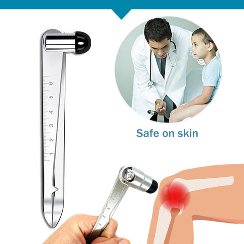 Hammer 5.5"L Percussion Reflex with Graduated Scale, Stainless Steel Diagnostic Tool for Neurological Examination