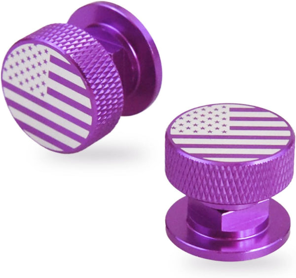 Welding Hood Pipeliner Helmet Fasteners, Purple American USA Flag Pattern Aluminum Headgear Replacement Parts, Durable
