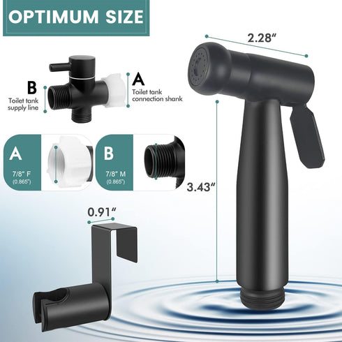 SUS304 Set, Luxury Handheld Bidet Sprayer, Premium Stainless Steel Bathroom Bidet Attachment Baby Cloth Diaper Sprayer