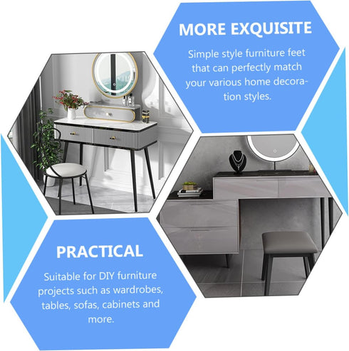 LIFKOME Set 4 Beveled Metal Furniture Legs - of for Tables and Cabinets