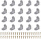 HARFINGTON 50pcs Plastic l Brackets 0.7"x0.9" (16.6x23.1mm) Small Round l Shape Bracket