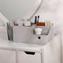 Desk Organizer with Bookshelf, White Multifunctional Organizer with Drawer for Makeup Storage, Small, Grey