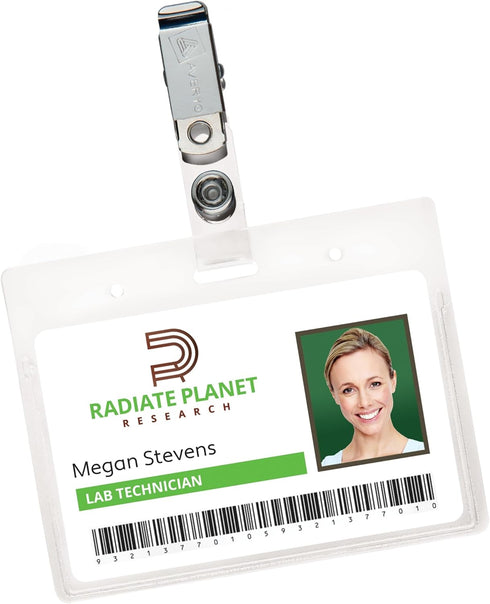 Avery Heavy Duty Badge Holders, 50 Horizontal Name Badge Holders with Clips, 2.25" x 3.5" (2921)
