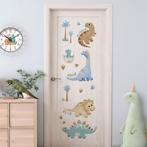 Yovkky Boho Baby Dinosaur Wall Decals Stickers, Dino Egg Palm Tree Footprints Neutral Toddler Nursery Decor, Home