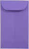 JAM PAPER #3 Coin Business Colored Envelopes - 50/Pack - 2 1/2 x 4 1/4 - Violet Purple Recycled