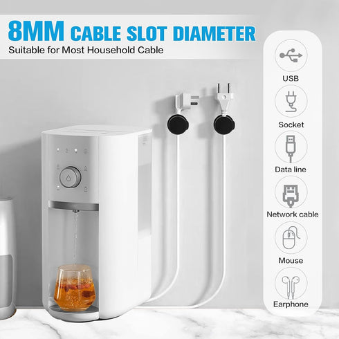Keuaaao 6PC 360 Cord Organizer Holder, Rotatable Spring Cable Clips, Strong Adhesive Cable Management Desk Accessories