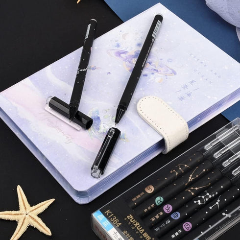 Gel Ink Pens, 12PCS Erasable, 0.5mm Fine Point Black/Blue, Medium Point for Journaling, Writing, Drawing, Office