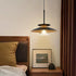OFPSABAL Farmhouse Pendant Light, Black Matte Finish, Clear Glass Shade, Industrial Hanging Ceiling Light for Kitchen