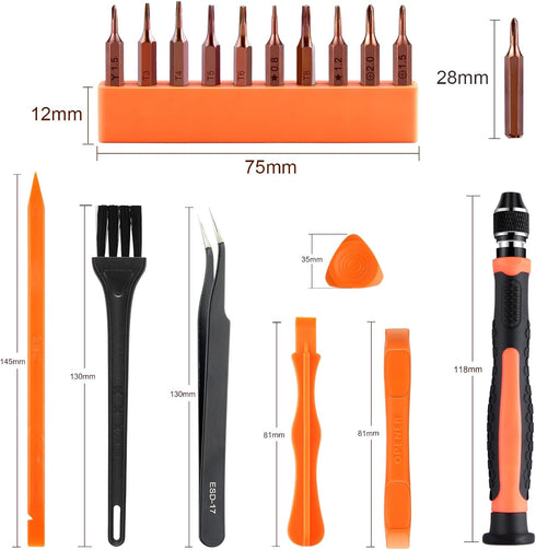 ASTARON 17 in 1 Screwdriver Set for MacBook, Repair Tool Kit with Magnetic Torx Bits & Opening Tool for Laptop